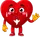 The iyi mascot, a waving heart